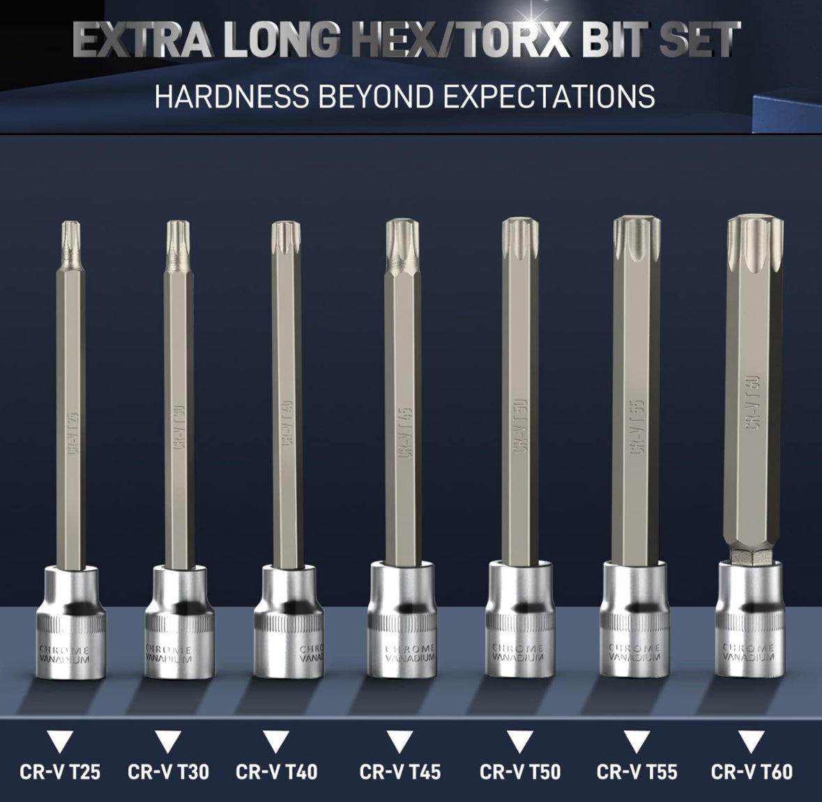 Extra Long Hex/Torx Bit Set