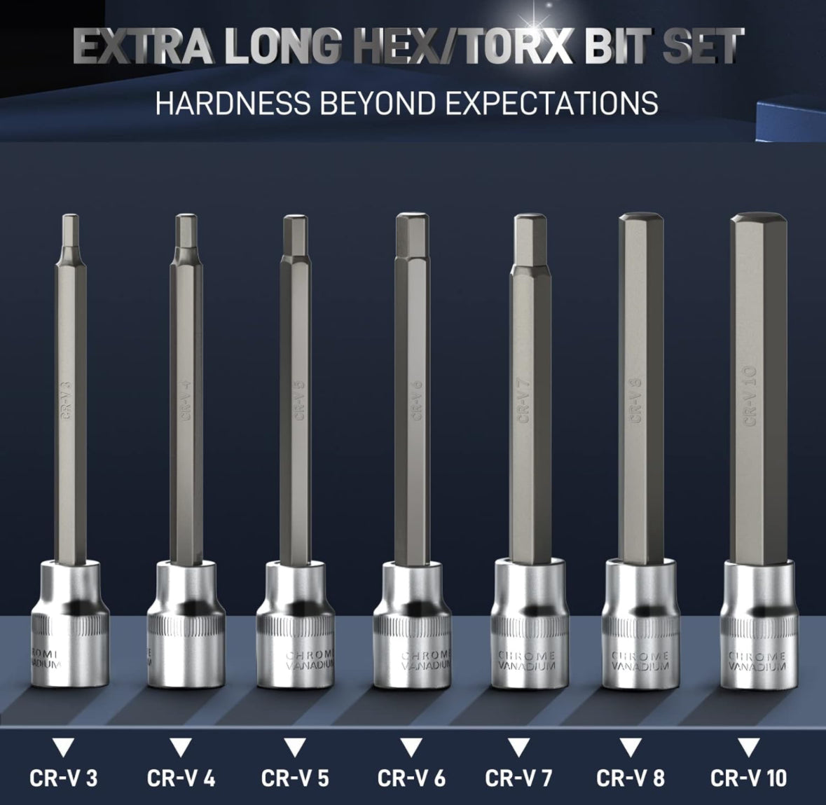 Extra Long Hex/Torx Bit Set